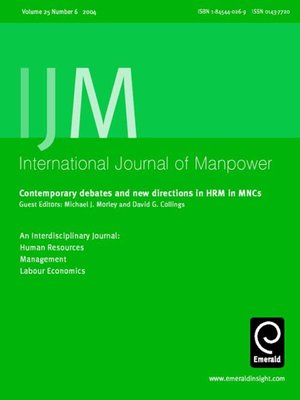 cover image of International Journal of Manpower, Volume 25, Issue 6